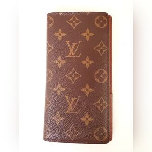 Louis Vuitton Brown Brazza Monogram Bi-fold Wallet With COA